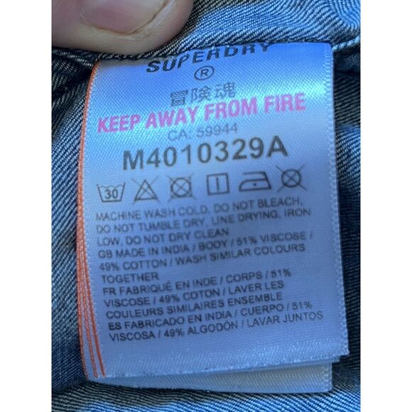 SUPERDRY Blue Floral Short Sleeve Button Up Shirt Top Mens Size Medium - Picture 5 of 8